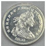 1oz Troy Silver Bust Style Round .999 Fine