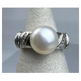 925 Silver Genuine Freshwater Pearl Ring