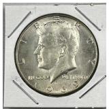1969-D JFK 40% Silver Half Dollar, US 50c Coin