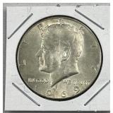 1969-D JFK 40% Silver Half Dollar, US 50c Coin