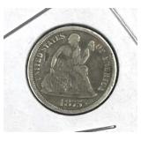 1875-CC Carson City Seated Liberty Silver Dime