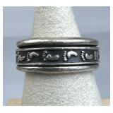 925 Silver Vintage "Footprints in the Sand" Spin