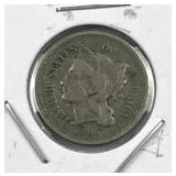 1865 US 3 Cent Nickel