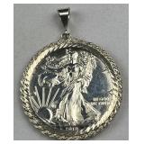 2018 American Silver Eagle 1oz .999 in 925 Bezel