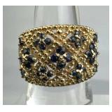 925 Silver Ross Simons Blue Sapphire Gold Tone Rin