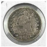 1855 w/ Arrows Seated Liberty Half Dime, 90%