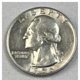 1956 Washington Silver Quarter, US 90% Coin