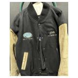 Vtg 'ISCA West' Black Wool/Leather Varsity Jacke