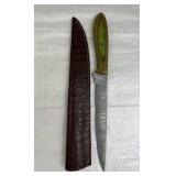 Damascus Steel Fixed Blade Knife w/ Sheath
