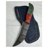 Damascus Steel Fixed Blade Knife w/ Sheath