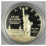 1986 Silver Proof Ellis Island Dollar, 90%