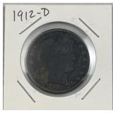 1912-D Barber Silver Half Dollar, US 90% Coin