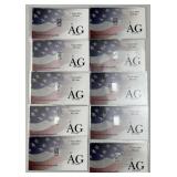 (10) 1 Grain Silver Bars