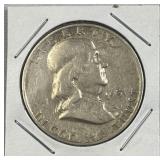 1951-D Franklin Silver Half Dollar, US 90% Coin