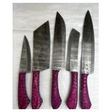 (5) Damascus Steel Chef