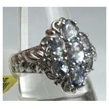 925 Silver Brilliant Tanzanite Cocktail Ring