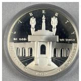 1984 Proof Silver Dollar, LA Olympics 90%
