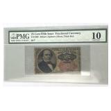 1874 US 25 Cent Fractional, 5th Issue PMG 10