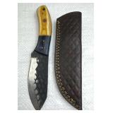 Damascus Steel Fixed Blade Knife w/ Sheath