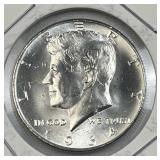 1964 JFK 90% Silver Half Dollar, Brilliant