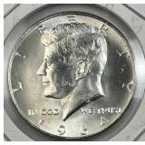 1964 JFK 90% Silver Half Dollar, Brilliant
