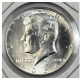 1964 JFK 90% Silver Half Dollar, Brilliant