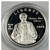 2004 Silver Proof Thomas Alva Edison US 90%