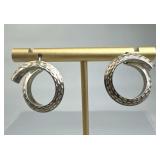 925 Silver Israel Swirl Textured Click Top Earring
