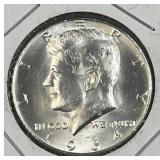 1964 JFK 90% Silver Half Dollar, Brilliant