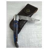 Damascus Steel Fixed Blade Knife w/ Sheath