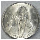 1978 Silver Monterey Mexico 100 Pesos, Morelos