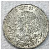 1968 Silver Mexico Olympics 25 Pesos, Luster