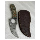 Damascus Steel Fixed Blade Knife w/ Sheath