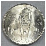 1978 Monterey Mexico Silver 100 Pesos, Morelos