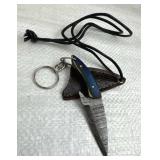 Damascus Steel Fixed Blade Knife w/ Sheath