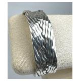 925 Silver Taxco Braided Woven Cuff Bracelet