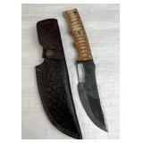 Damascus Steel Fixed Blade Knife w/ Sheath