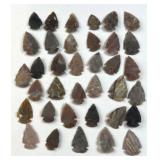 (36) Stone Native Style Arrowheads, Flint/Chert