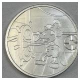 1oz Silver Steamboat Willie Round .999 Fine