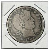 1909 Barber Silver Half Dollar, US 90% Coin