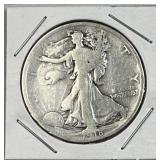 1918-D Walking Liberty Silver Half Dollar, 90%