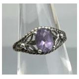 925 Silver Vintage Avon Amethyst Ring