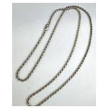 925 Silver Italy Long Twisted Rope Chain Necklace