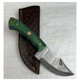 Damascus Steel Fixed Blade Knife w/ Sheath
