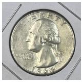 1964 Washington Silver Quarter, US 90% Coin