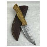 Damascus Steel Fixed Blade Knife w/ Sheath