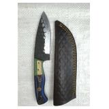 Damascus Steel Fixed Blade Knife w/ Sheath