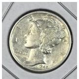 1945-D Mercury Silver Dime, US 90% Coin