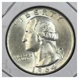 1964-D Washington Silver Quarter, US 90% Coin