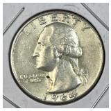 1964 Washington Silver Quarter, US 90% Coin